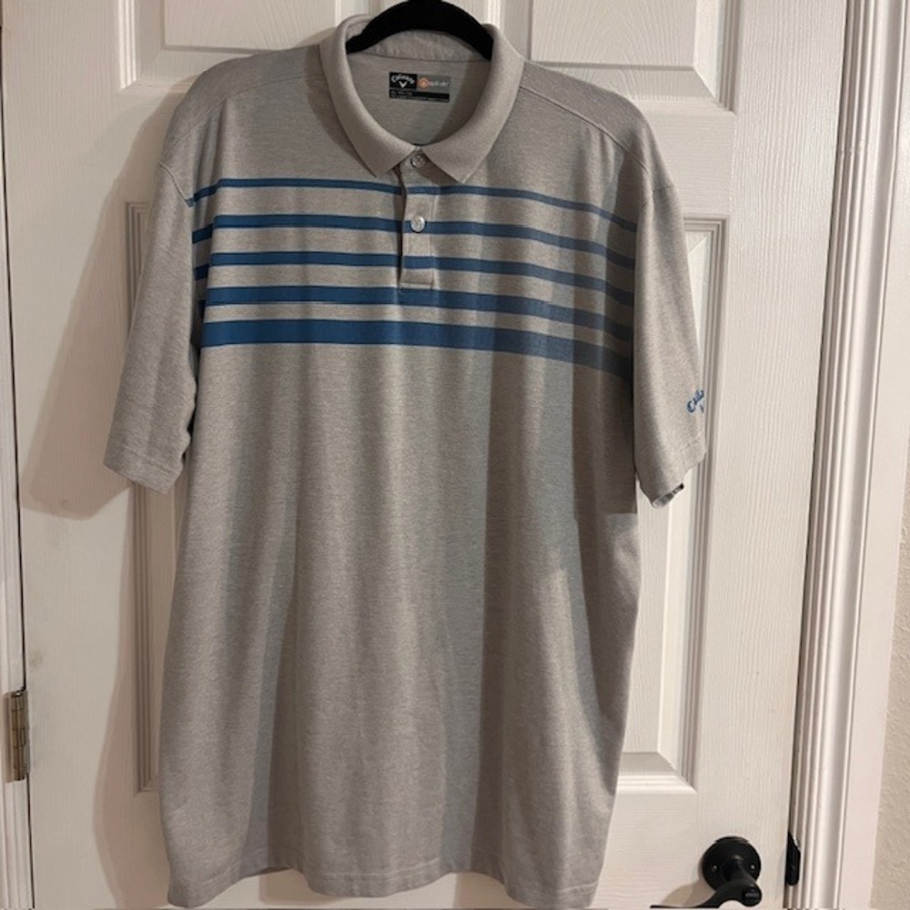 Callaway Golf Polo Shirt Opti-Dri‎ Striped Short Sleeve Athletic XL
